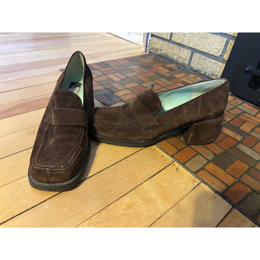 Charles jourdan Spain suede brown platform loafers shoes 90s vintage 9.5 B